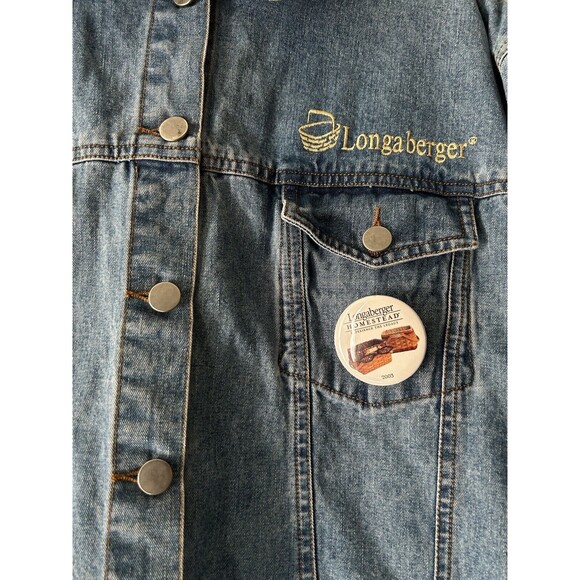 Longaberger Jean Jacket - Size LARGE - GUC w/ 2003 Pin - Picture 2 of 6